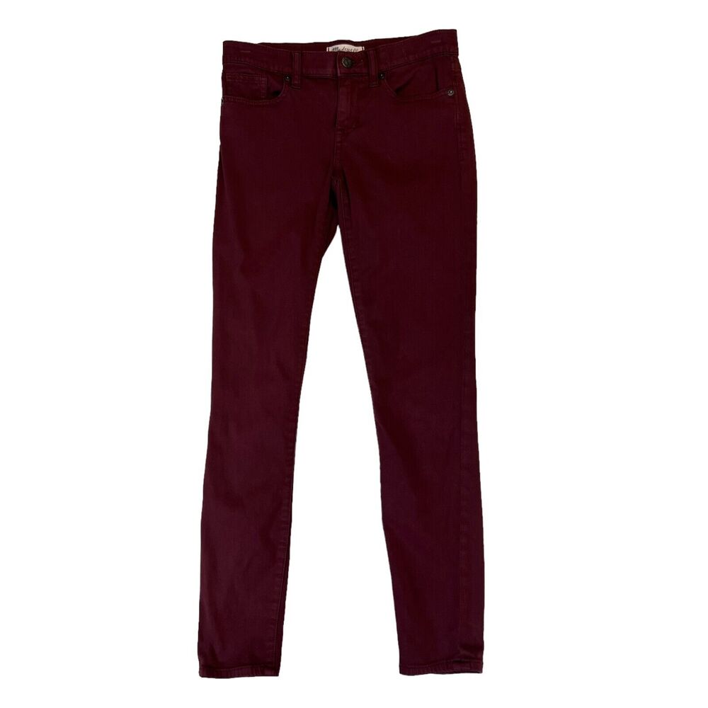 Madewell Jeans Womens 25 Burgundy Skinny Skinny Denim Mid Rise 5 Pocket